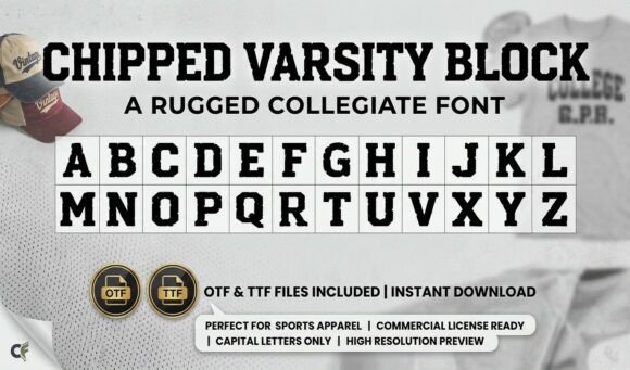Chipped Varsity Block Font