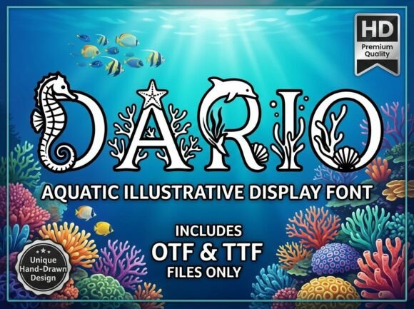 Dario Font: Aquatic Display Typeface