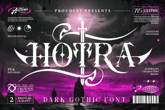 Hotra: A Dark Gothic Display Font