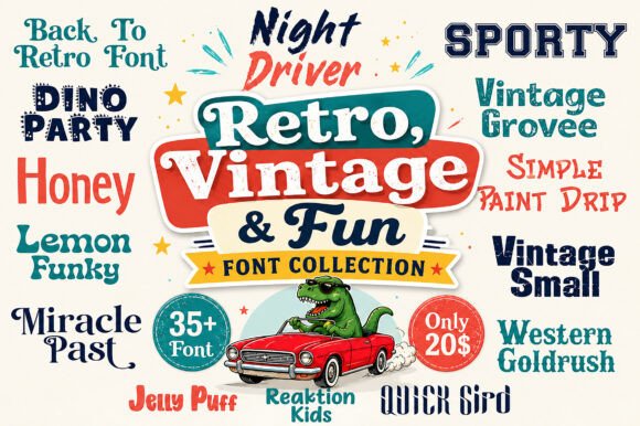 Retro, Vintage Fun Font Collection